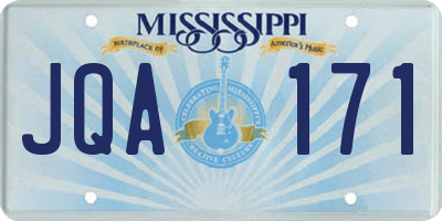 MS license plate JQA171