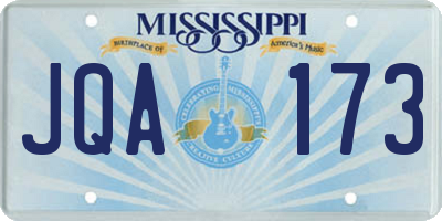 MS license plate JQA173