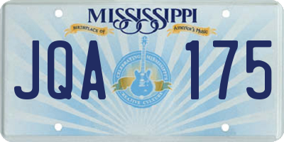 MS license plate JQA175