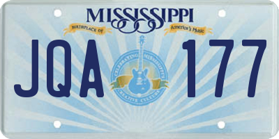 MS license plate JQA177