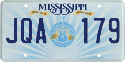 MS license plate JQA179