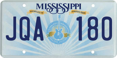 MS license plate JQA180