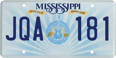 MS license plate JQA181