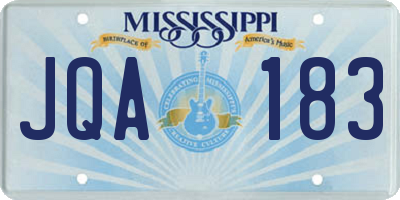MS license plate JQA183