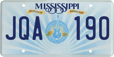 MS license plate JQA190