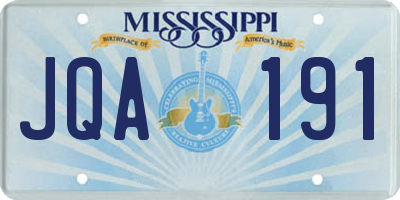 MS license plate JQA191