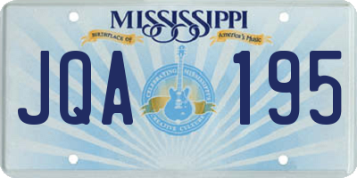MS license plate JQA195