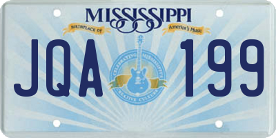 MS license plate JQA199