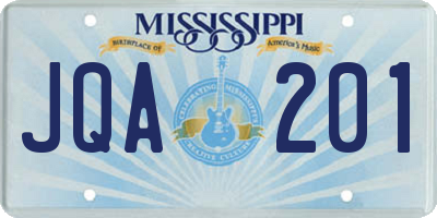 MS license plate JQA201