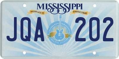 MS license plate JQA202