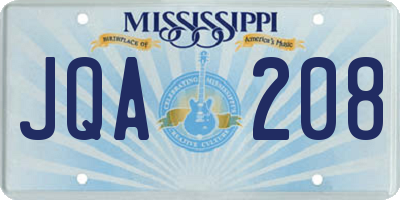 MS license plate JQA208