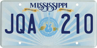 MS license plate JQA210