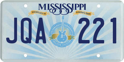 MS license plate JQA221