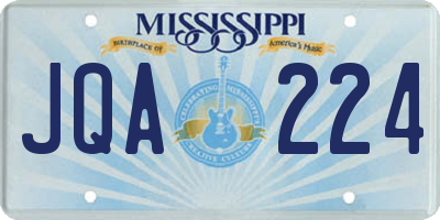 MS license plate JQA224