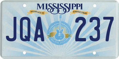 MS license plate JQA237