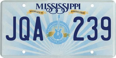 MS license plate JQA239