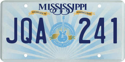 MS license plate JQA241