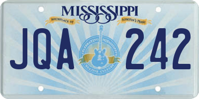 MS license plate JQA242