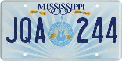 MS license plate JQA244