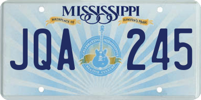 MS license plate JQA245