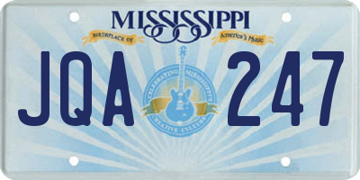 MS license plate JQA247