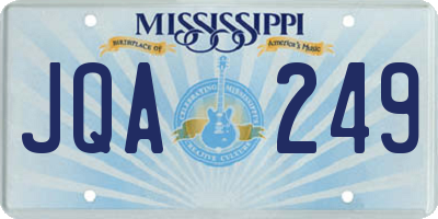 MS license plate JQA249