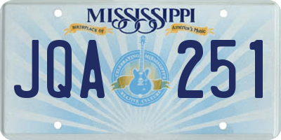 MS license plate JQA251