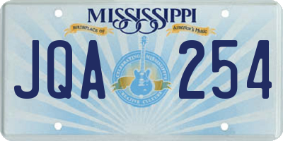 MS license plate JQA254