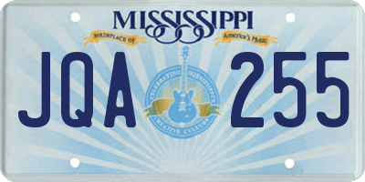 MS license plate JQA255