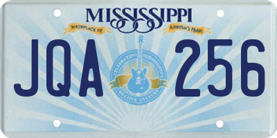MS license plate JQA256