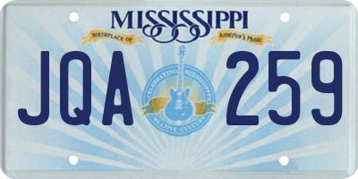 MS license plate JQA259