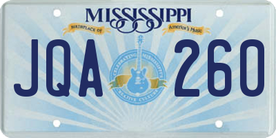 MS license plate JQA260