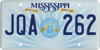 MS license plate JQA262