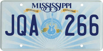 MS license plate JQA266