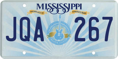 MS license plate JQA267