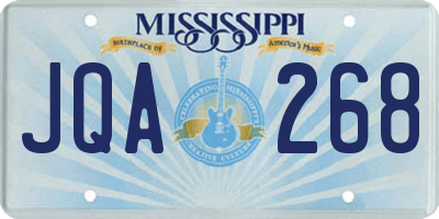 MS license plate JQA268