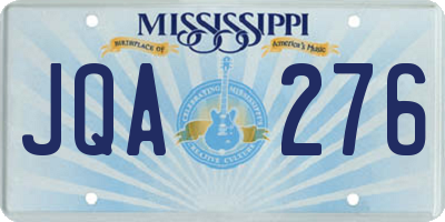 MS license plate JQA276