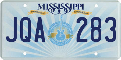 MS license plate JQA283