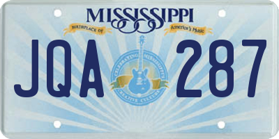 MS license plate JQA287
