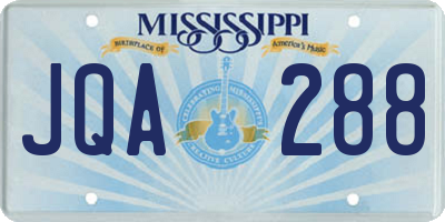 MS license plate JQA288