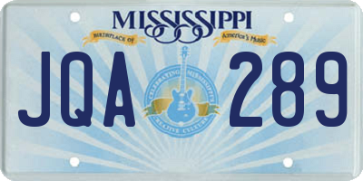 MS license plate JQA289
