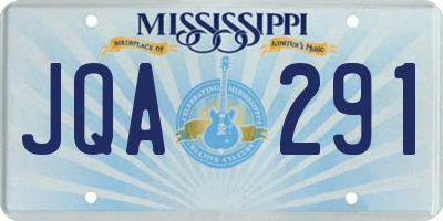 MS license plate JQA291