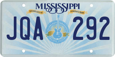 MS license plate JQA292