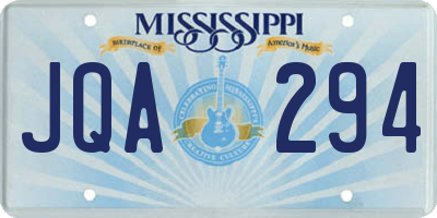 MS license plate JQA294