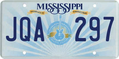 MS license plate JQA297