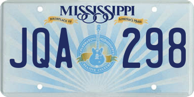 MS license plate JQA298