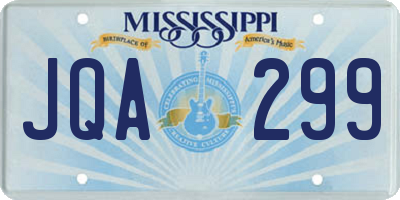 MS license plate JQA299