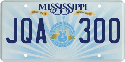 MS license plate JQA300