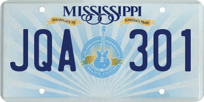 MS license plate JQA301