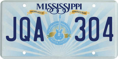 MS license plate JQA304